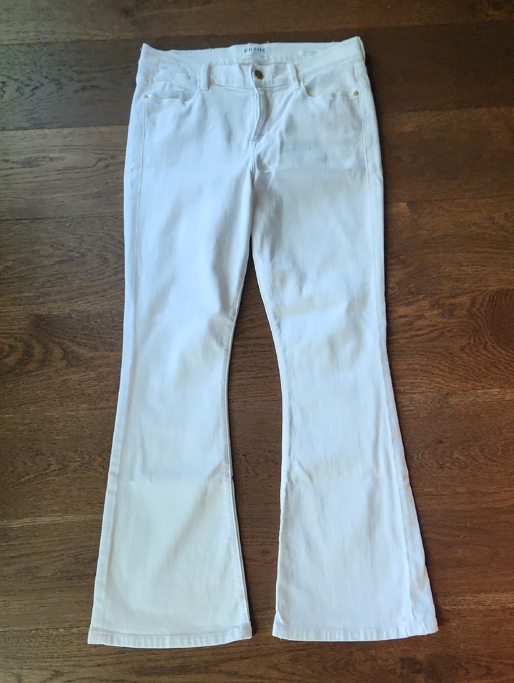 Frame Denim Le High Flare 29 White Jeans